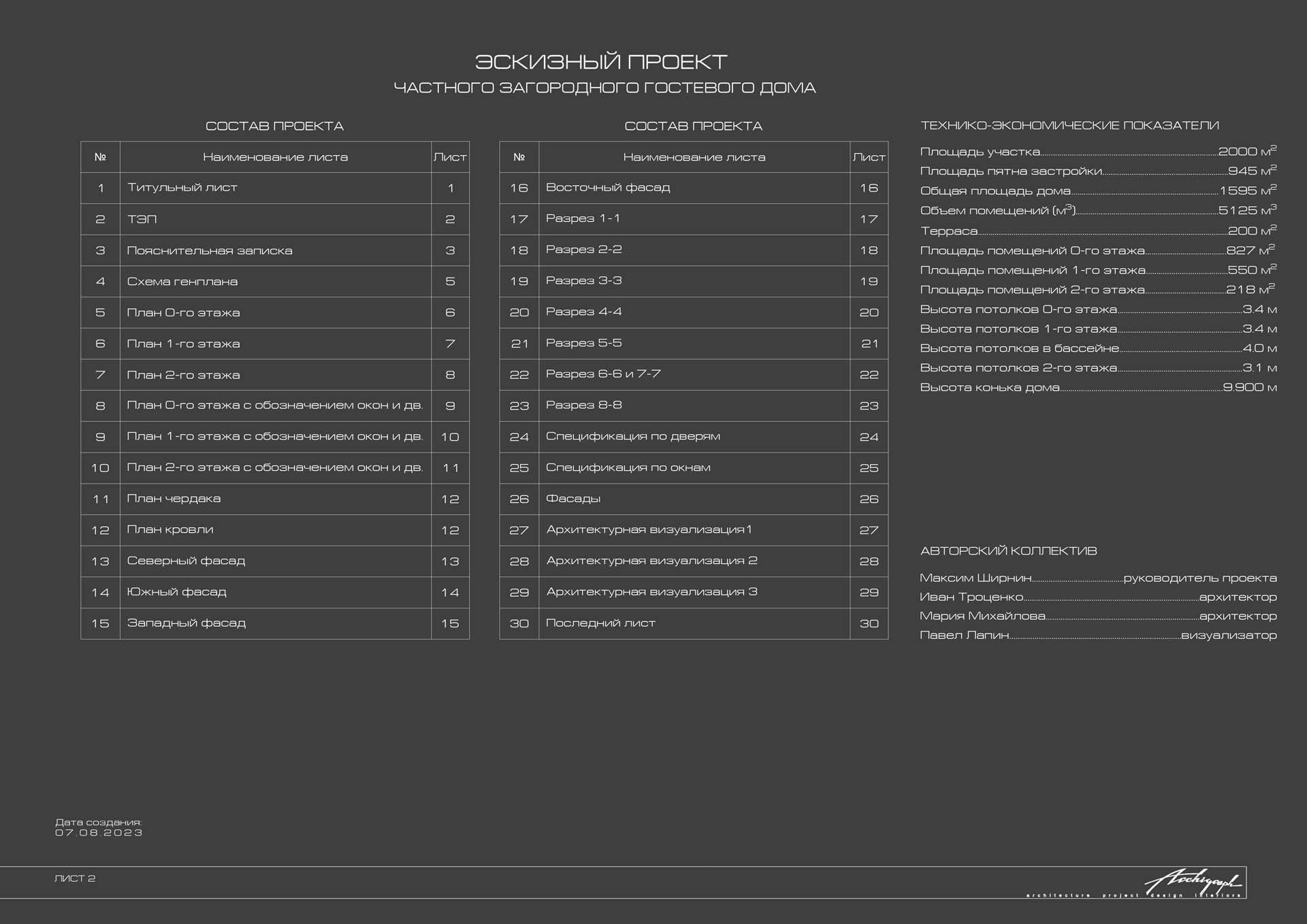 Parkville villa e - technical and economic indicators